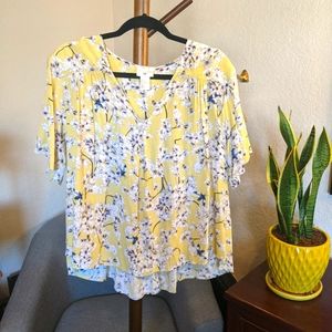 Anna Glover x H&M Yellow Floral Blouse Boho